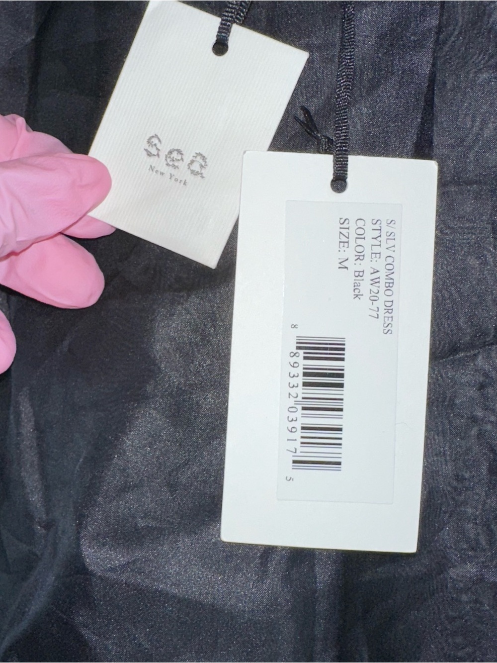 Sea New York Nuria Organza Sheer Puff Sleeve Black Babydoll Dress Women Size M - Picture 7 of 12